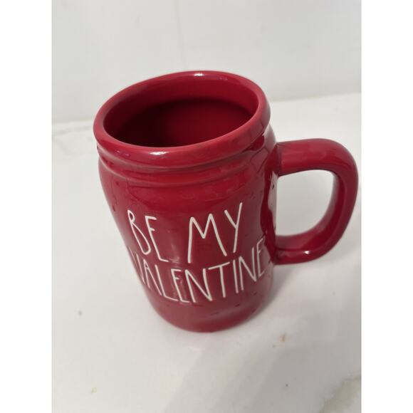 Rae Dunn Artisan Be My Valentine Red Pottery Mug 16 Oz NWOT - Picture 2 of 7